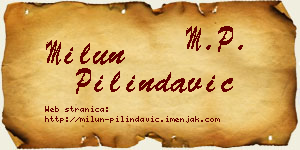 Milun Pilindavić vizit kartica